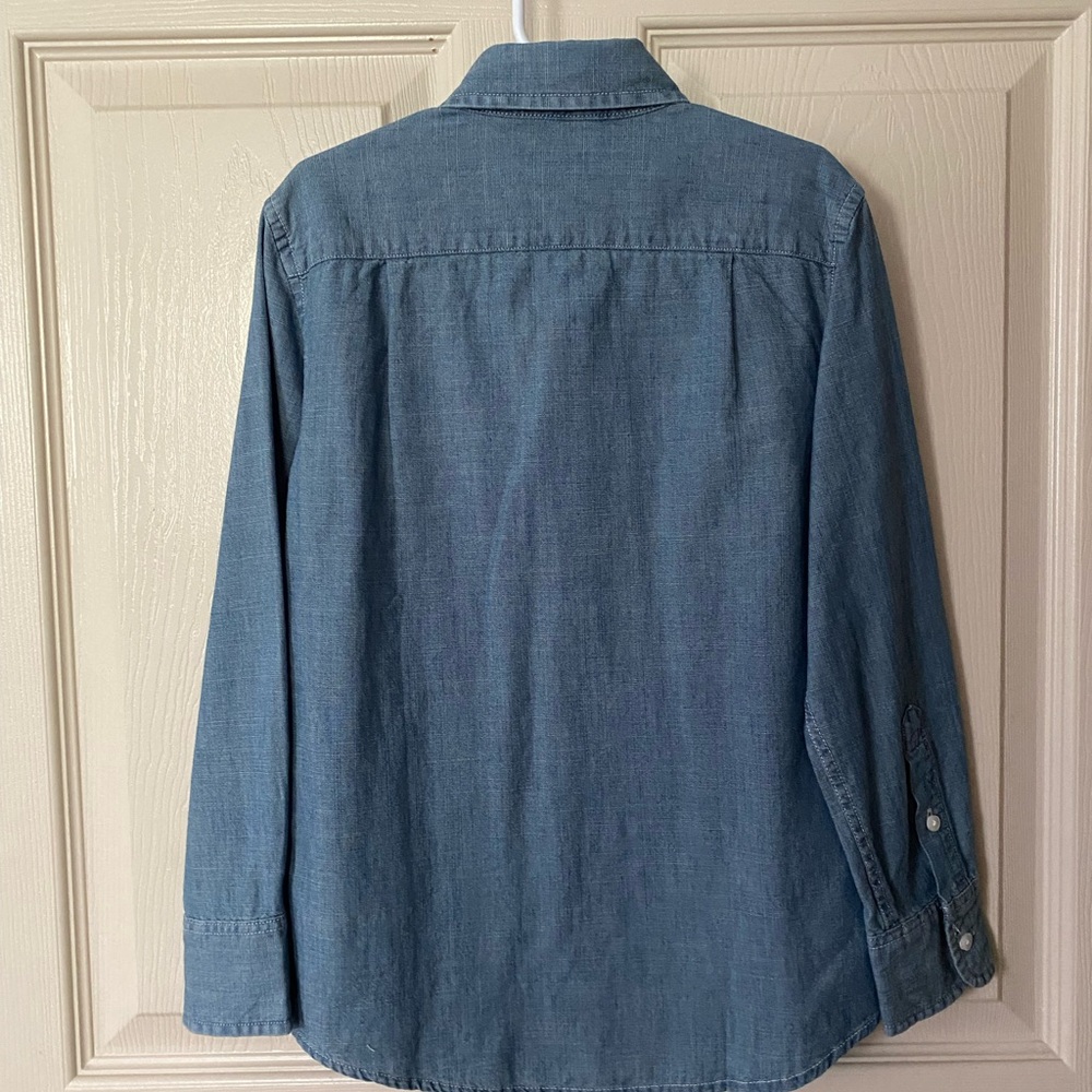 Crewcuts Blue Button Down Shirt Size 6-7 Classic Chambray Soft Wedding Attire - Picture 3 of 6